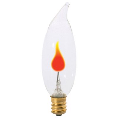 3W 120V CA8 E12 Flicker Clear Bulb by SATCO Lighting - Starlight Lighting USA and Canada